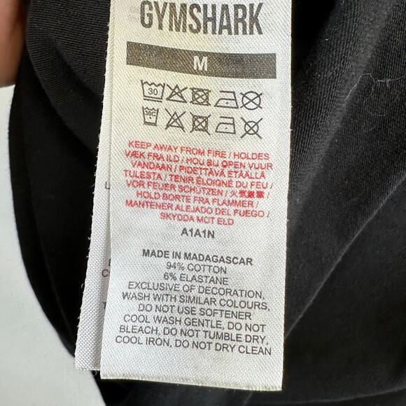 Gymshark Long Sleeve Black Logo Fitted Raglan T Shirt Womens Medium Athleisure - Picture 10 of 12